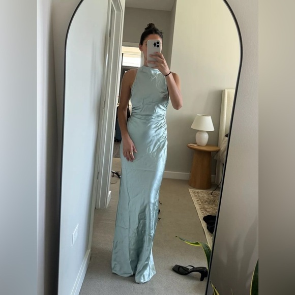 REFORMATION NWT Anaiis Silk Dress in Aquamarine 12 - Picture 3 of 10